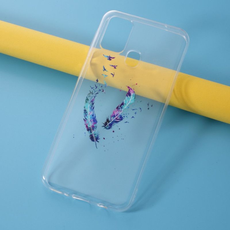 Coque Samsung Galaxy M31 Transparente Plumes