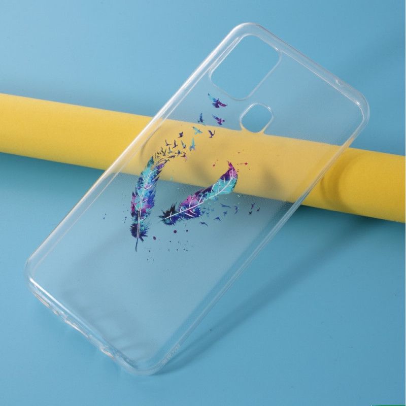 Coque Samsung Galaxy M31 Transparente Plumes