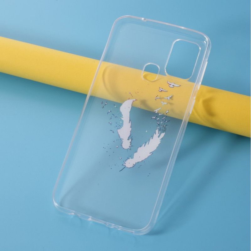 Coque Samsung Galaxy M31 Transparente Plumes