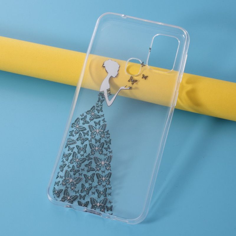 Coque Samsung Galaxy M31 Transparente Robe Papillons