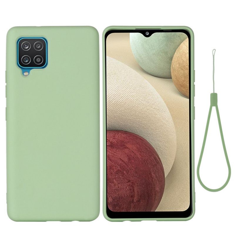 Coque Samsung Galaxy M32 Silicone Liquide Avec Lanière