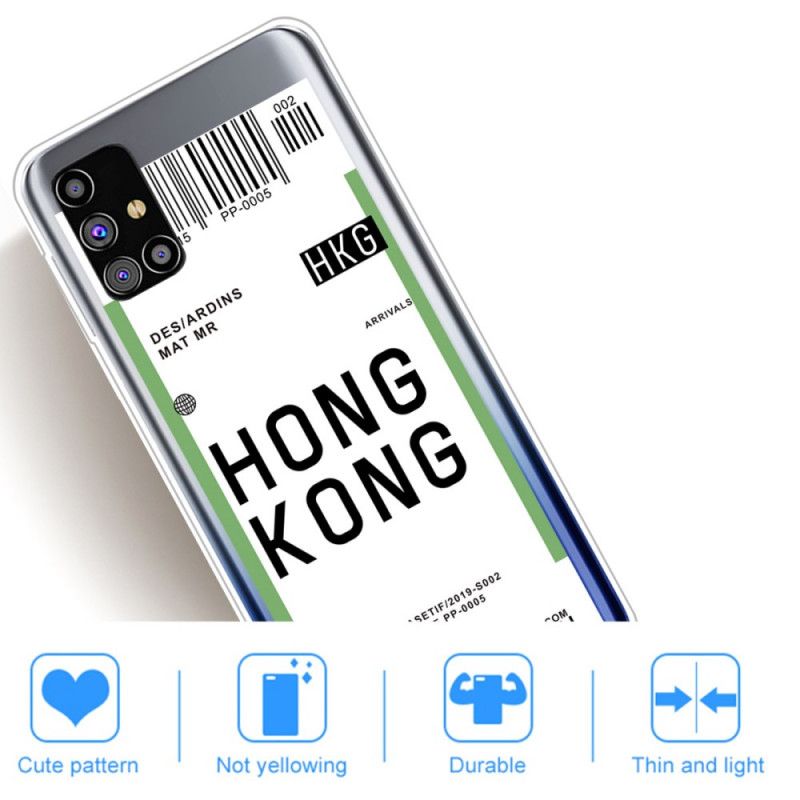 Coque Samsung Galaxy M51 Boarding Pass To Hong Kong