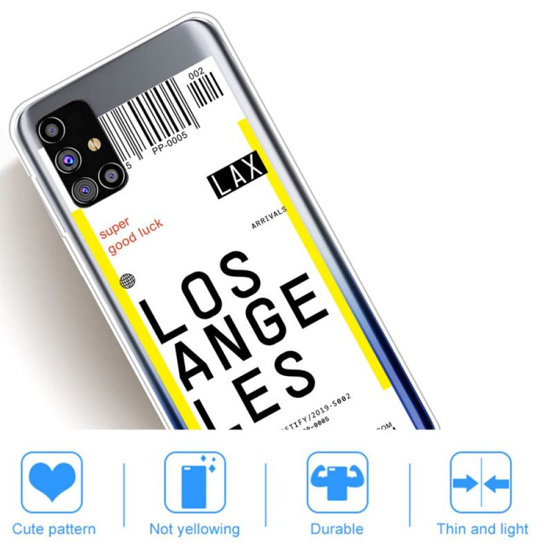 Coque Samsung Galaxy M51 Boarding Pass To Los Angeles