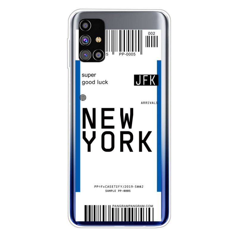 Coque Samsung Galaxy M51 Boarding Pass To New York