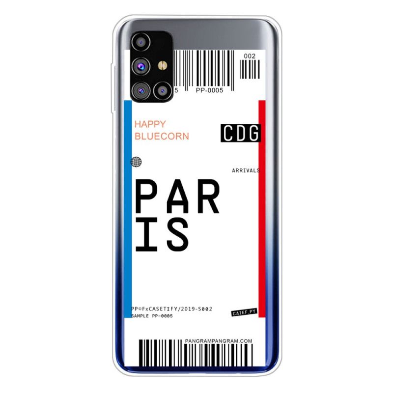 Coque Samsung Galaxy M51 Boarding Pass To Paris