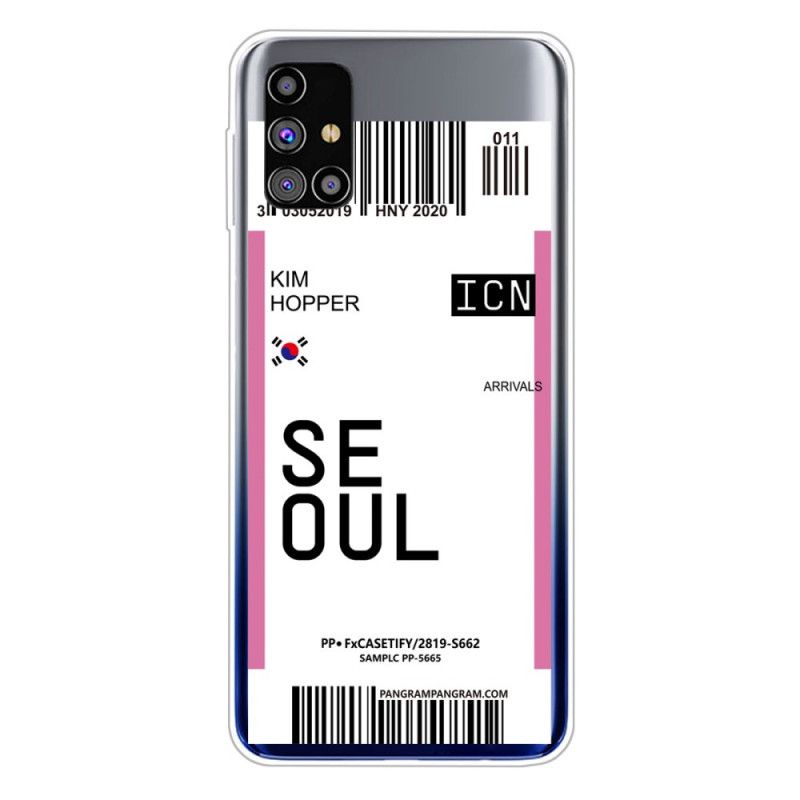 Coque Samsung Galaxy M51 Boarding Pass To Seoul