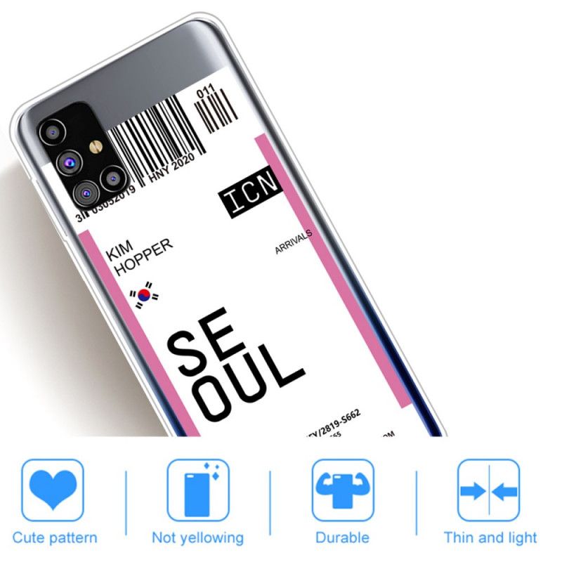 Coque Samsung Galaxy M51 Boarding Pass To Seoul