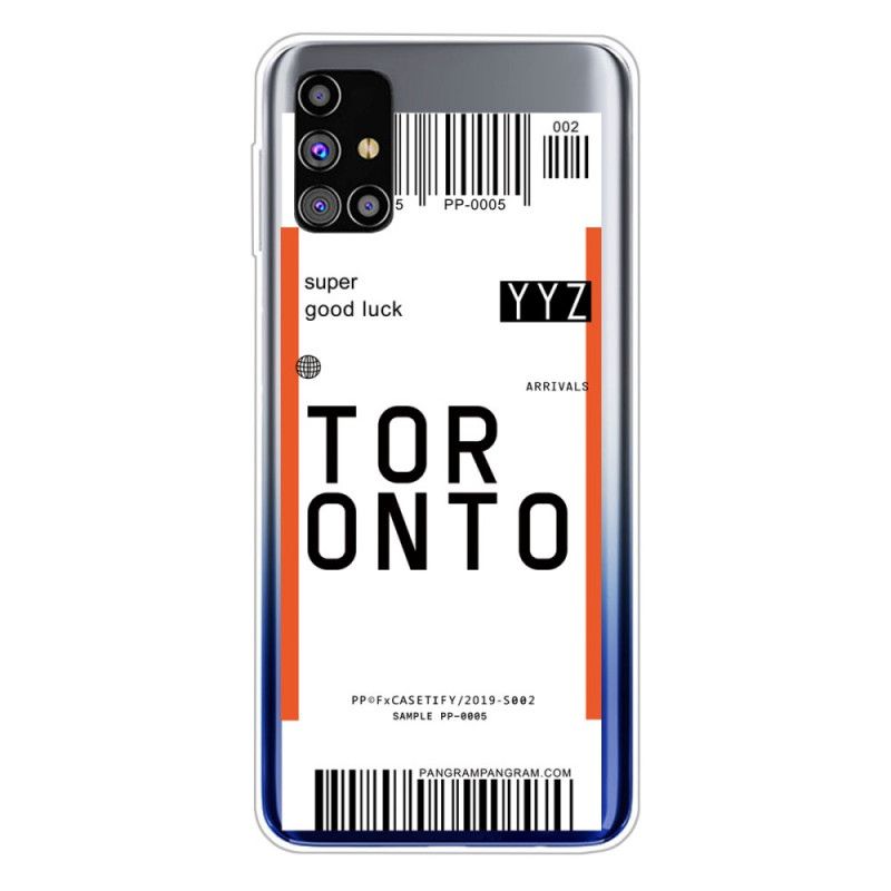 Coque Samsung Galaxy M51 Boarding Pass To Toronto