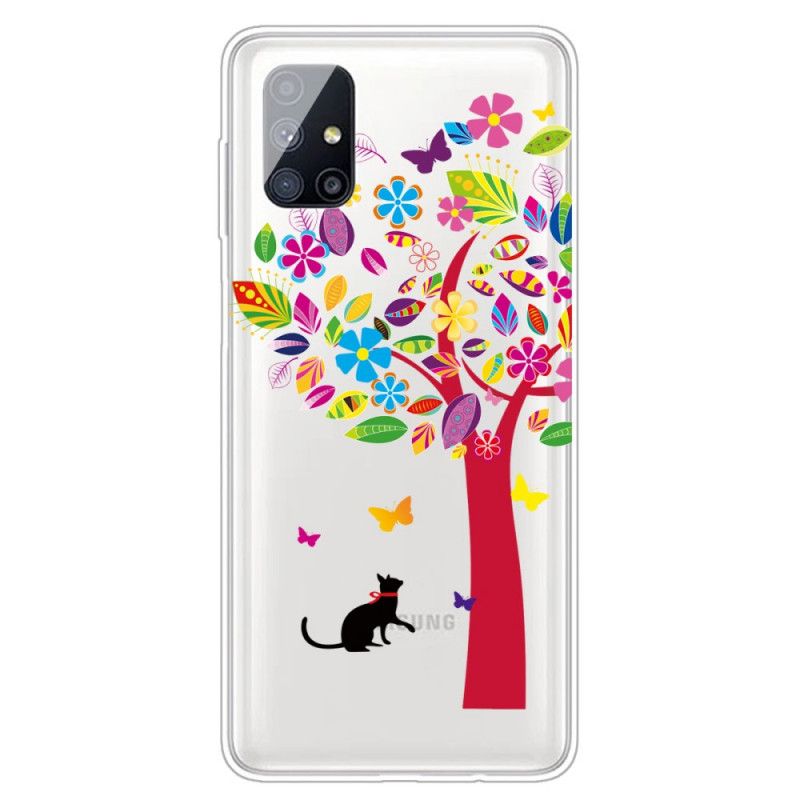 Coque Samsung Galaxy M51 Chat Sous L'arbre