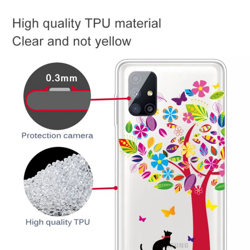 Coque Samsung Galaxy M51 Chat Sous L'arbre