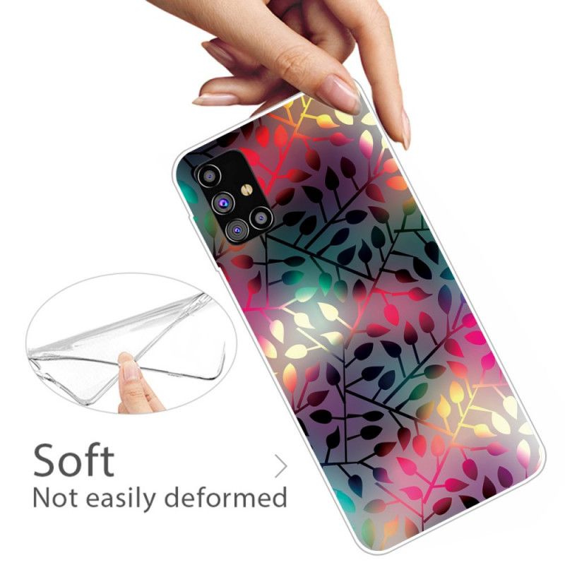 Coque Samsung Galaxy M51 Feuilles