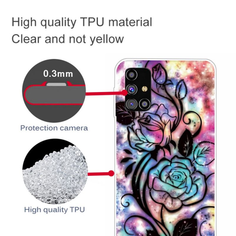 Coque Samsung Galaxy M51 Fleur Graphique