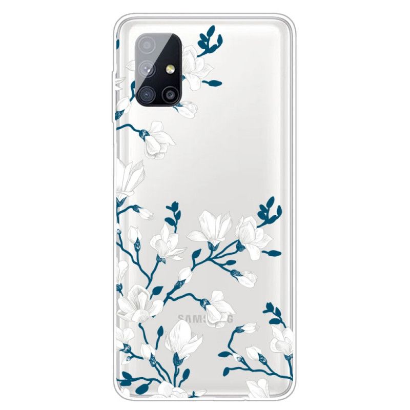 Coque Samsung Galaxy M51 Fleurs Blanches