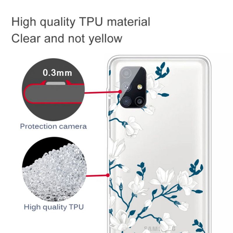 Coque Samsung Galaxy M51 Fleurs Blanches