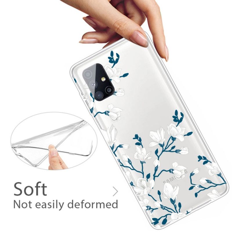 Coque Samsung Galaxy M51 Fleurs Blanches