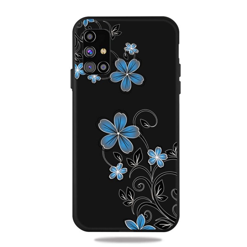 Coque Samsung Galaxy M51 Fleurs Bleues