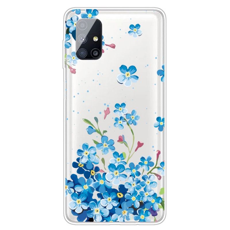 Coque Samsung Galaxy M51 Fleurs Bleues