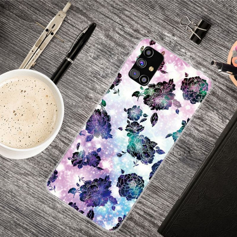 Coque Samsung Galaxy M51 Fleurs Vintage Colorées