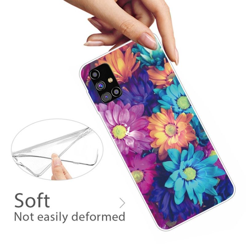 Coque Samsung Galaxy M51 Flexible Fleurs