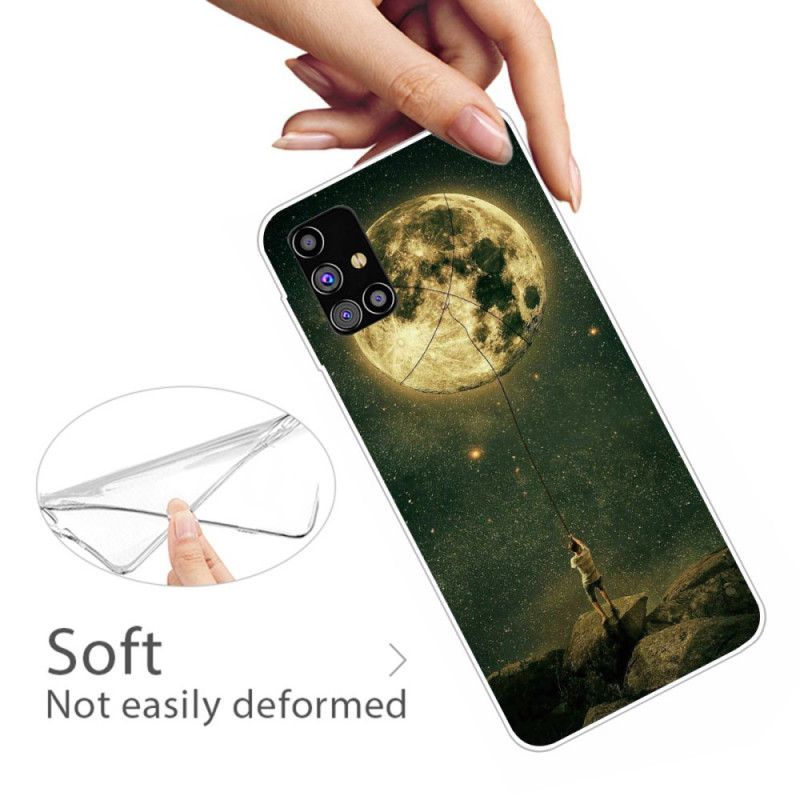 Coque Samsung Galaxy M51 Flexible Homme À La Lune