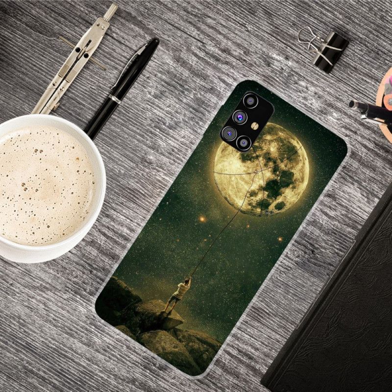 Coque Samsung Galaxy M51 Flexible Homme À La Lune