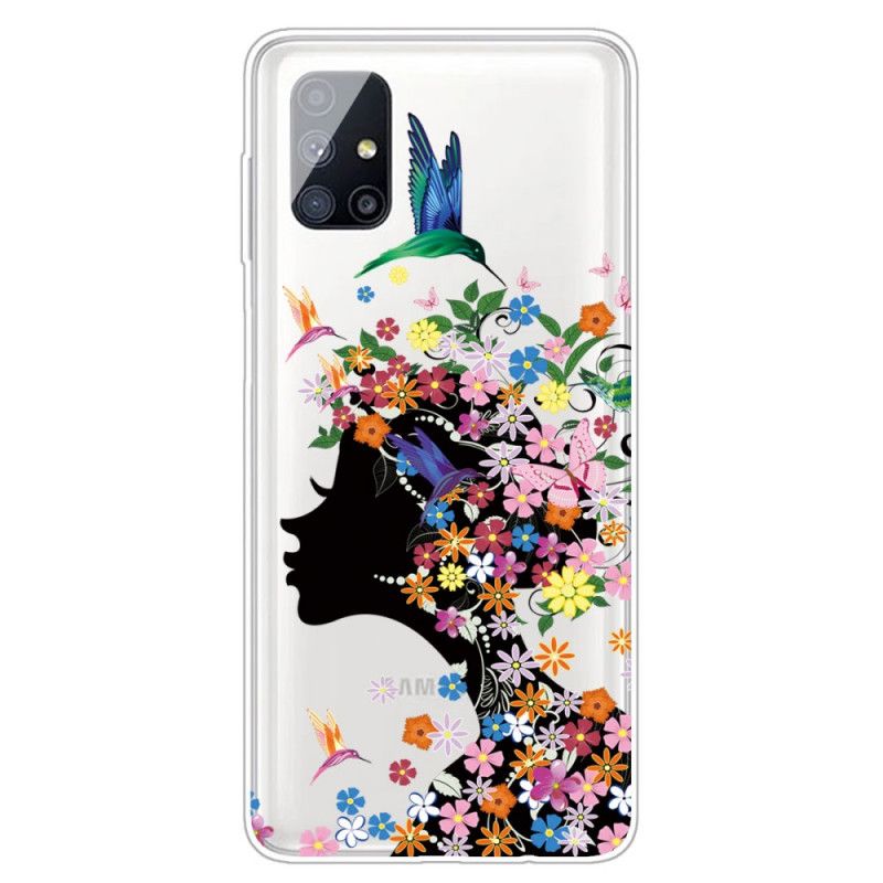 Coque Samsung Galaxy M51 Jolie Tête Fleurie