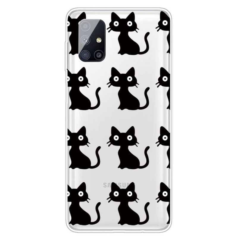 Coque Samsung Galaxy M51 Multiples Chats Noirs