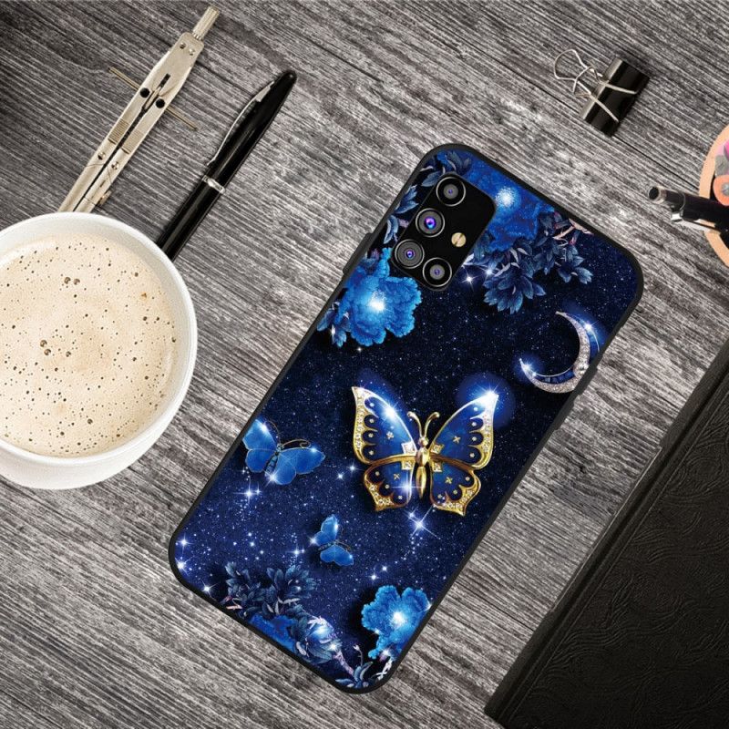 Coque Samsung Galaxy M51 Papillon La Nuit