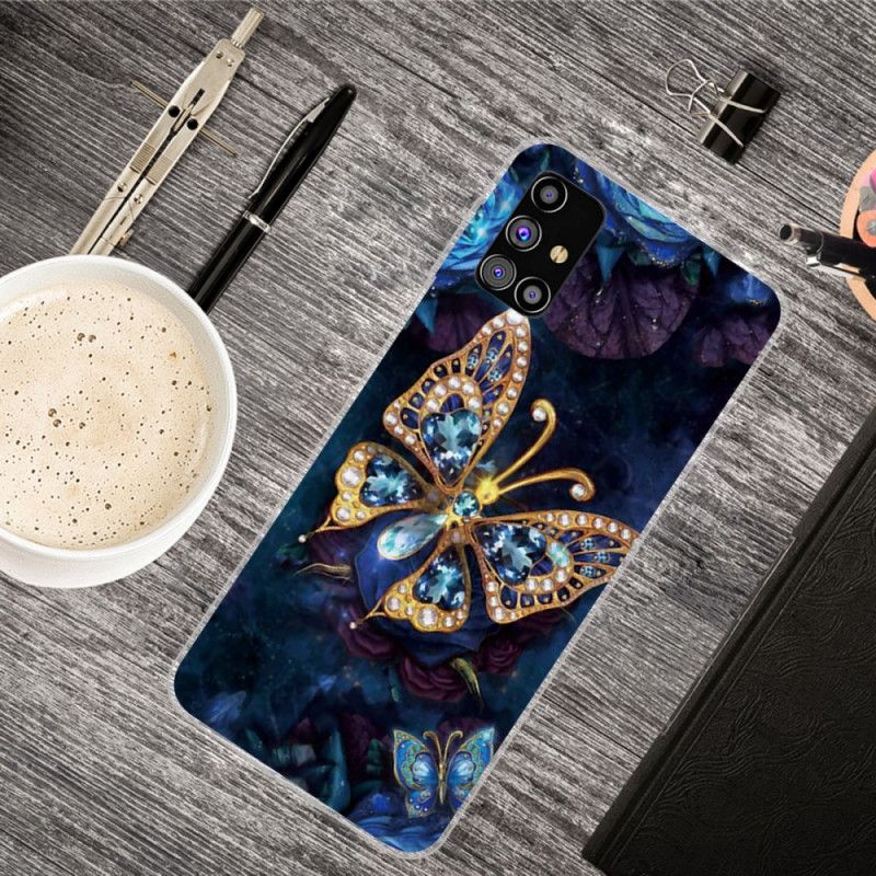 Coque Samsung Galaxy M51 Papillon Luxe