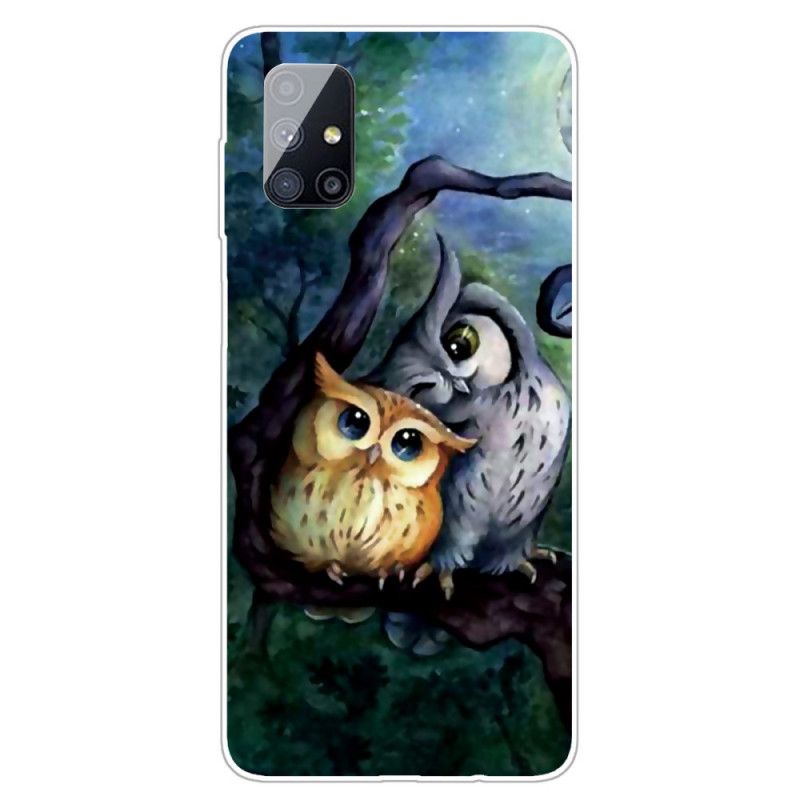 Coque Samsung Galaxy M51 Peinture Hiboux