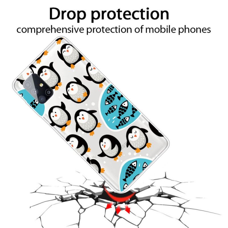Coque Samsung Galaxy M51 Pingouins Et Poissons