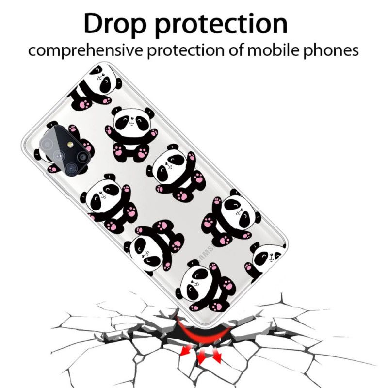 Coque Samsung Galaxy M51 Top Pandas Fun