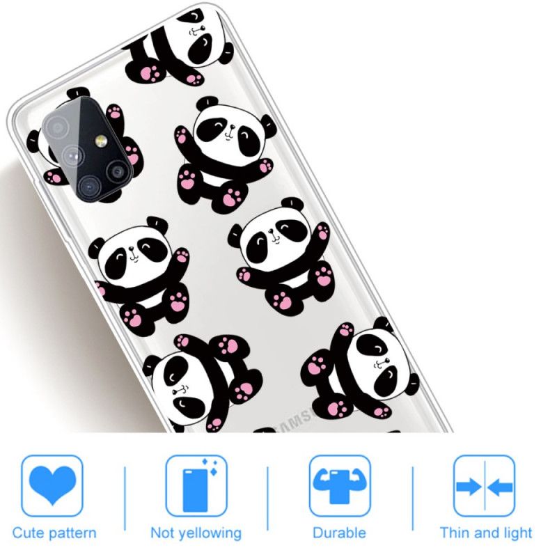 Coque Samsung Galaxy M51 Top Pandas Fun