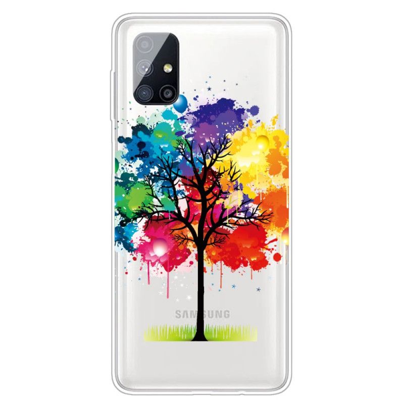 Coque Samsung Galaxy M51 Transparente Arbre Aquarelle