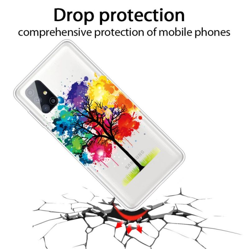 Coque Samsung Galaxy M51 Transparente Arbre Aquarelle