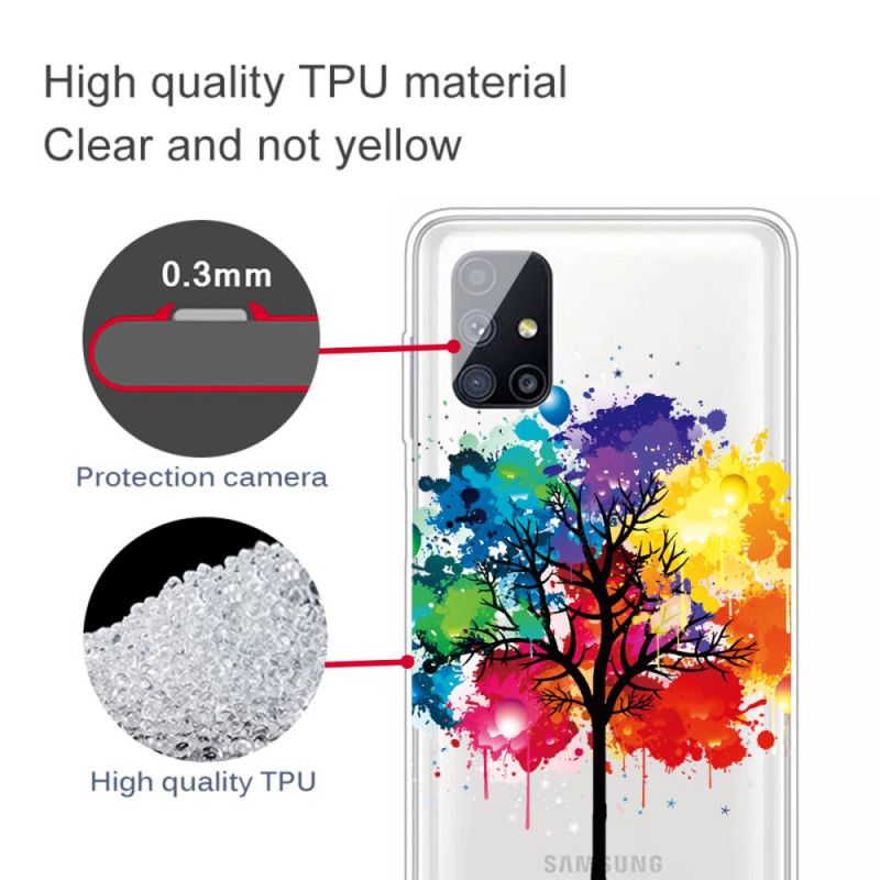 Coque Samsung Galaxy M51 Transparente Arbre Aquarelle