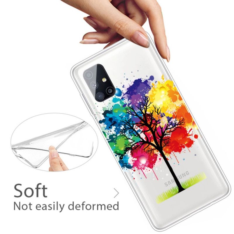 Coque Samsung Galaxy M51 Transparente Arbre Aquarelle