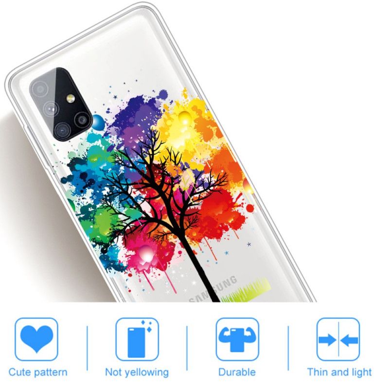 Coque Samsung Galaxy M51 Transparente Arbre Aquarelle