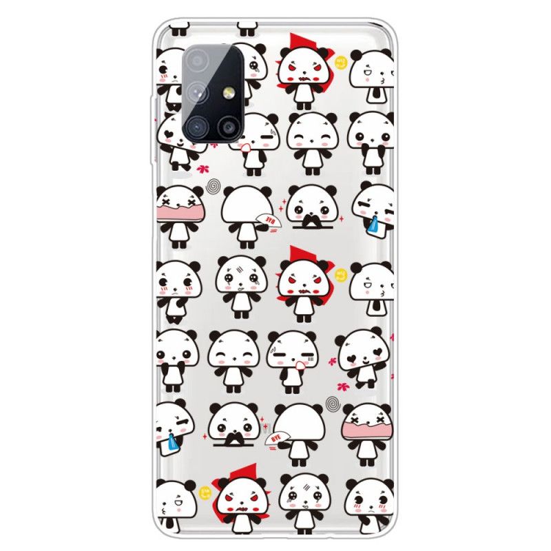 Coque Samsung Galaxy M51 Transparente Funny Pandas