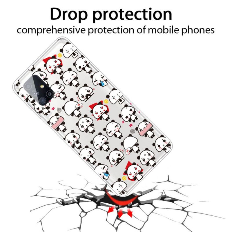 Coque Samsung Galaxy M51 Transparente Funny Pandas