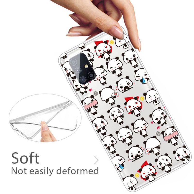 Coque Samsung Galaxy M51 Transparente Funny Pandas