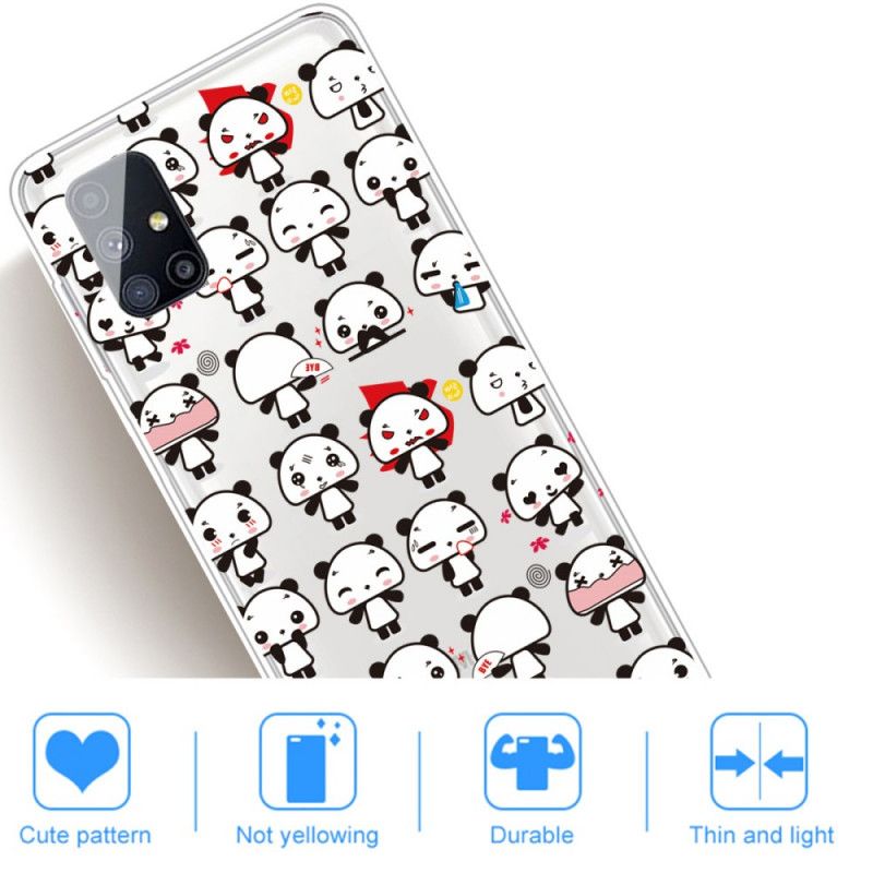 Coque Samsung Galaxy M51 Transparente Funny Pandas