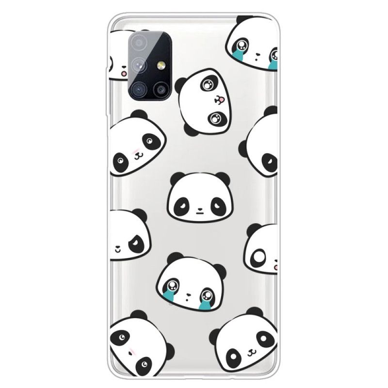 Coque Samsung Galaxy M51 Transparente Pandas Sentimentaux