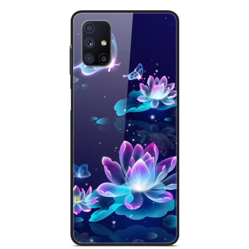 Coque Samsung Galaxy M51 Verre Trempé Fleurs Fantaisie