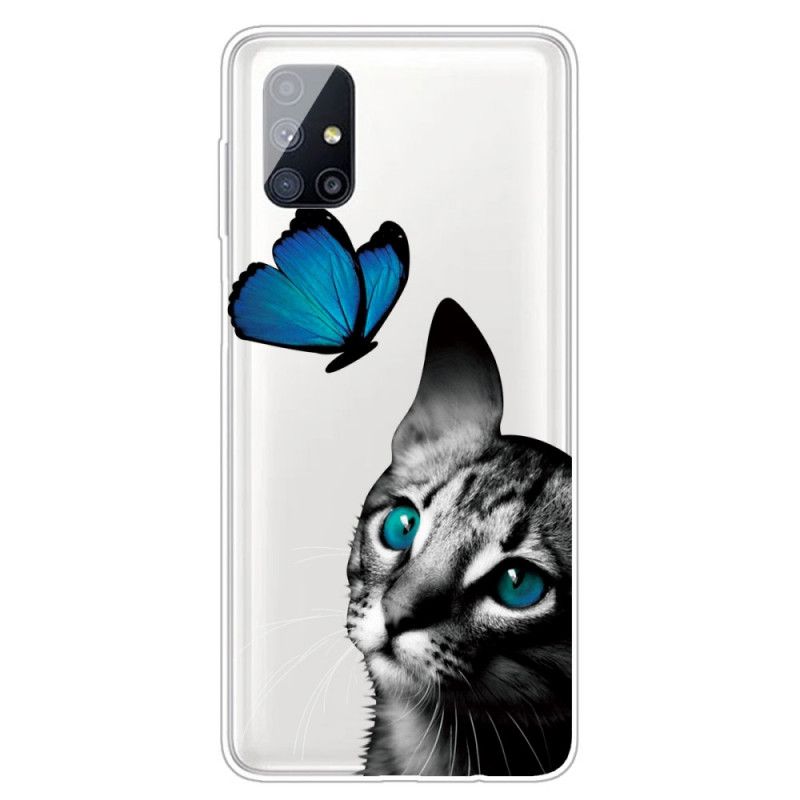 Coque Samsung Galaxy M51chat Et Papillon