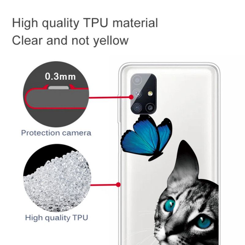 Coque Samsung Galaxy M51chat Et Papillon