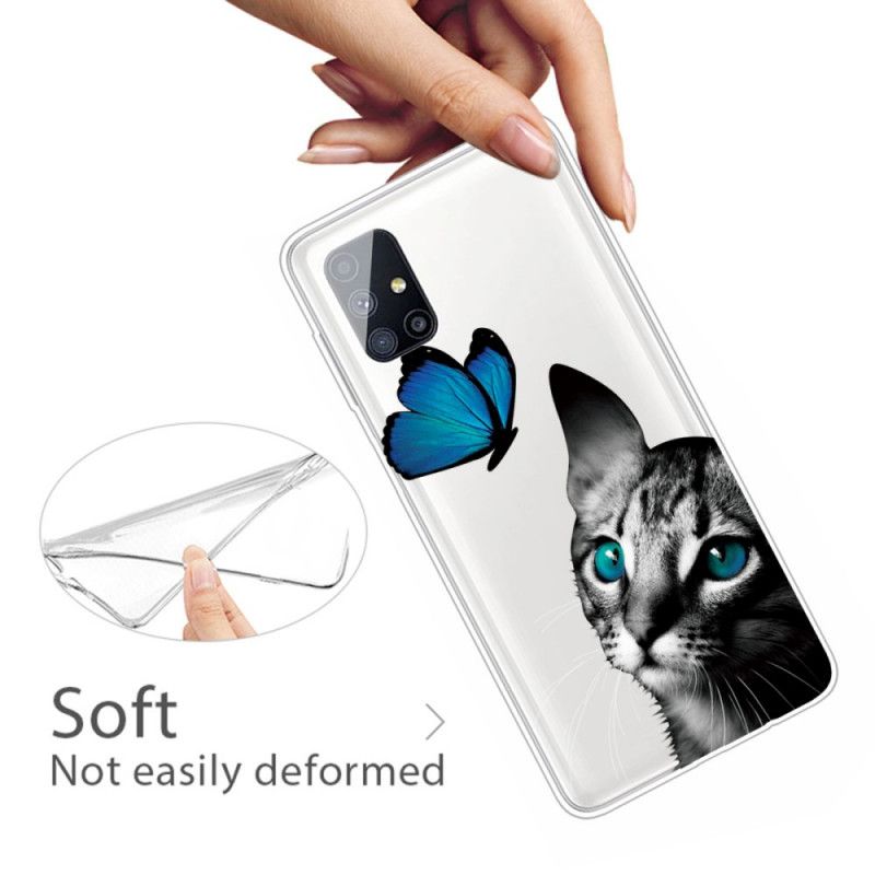 Coque Samsung Galaxy M51chat Et Papillon