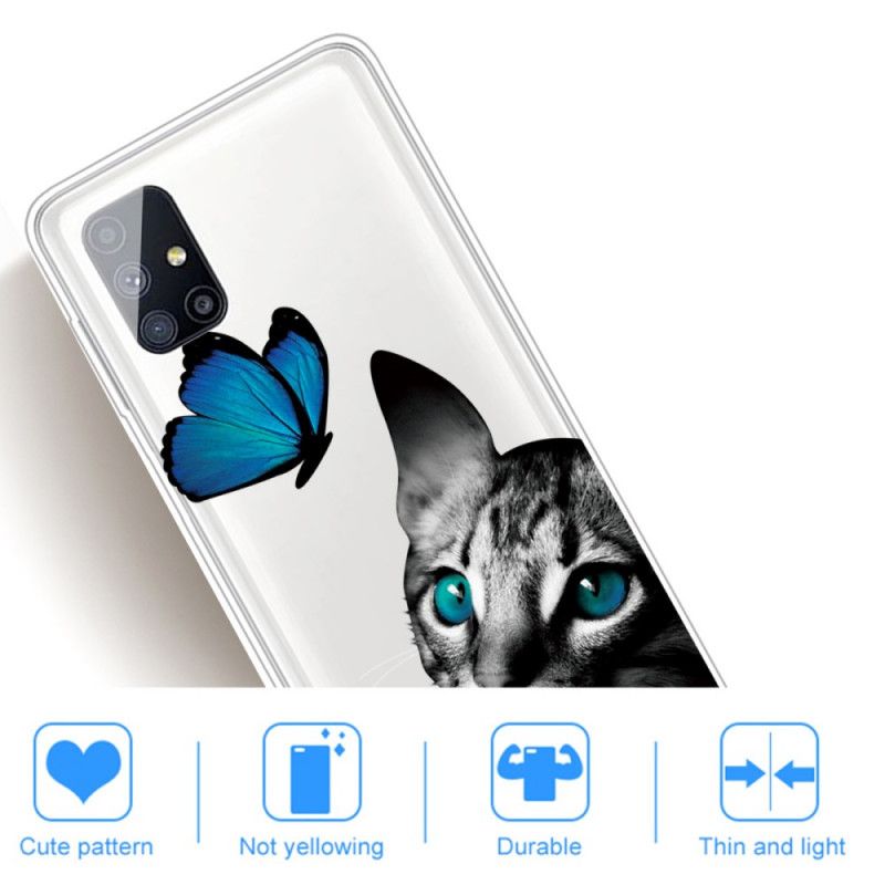 Coque Samsung Galaxy M51chat Et Papillon