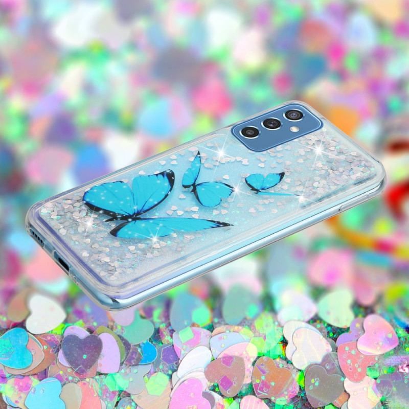 Coque Samsung Galaxy M52 5G Papillon Saphir