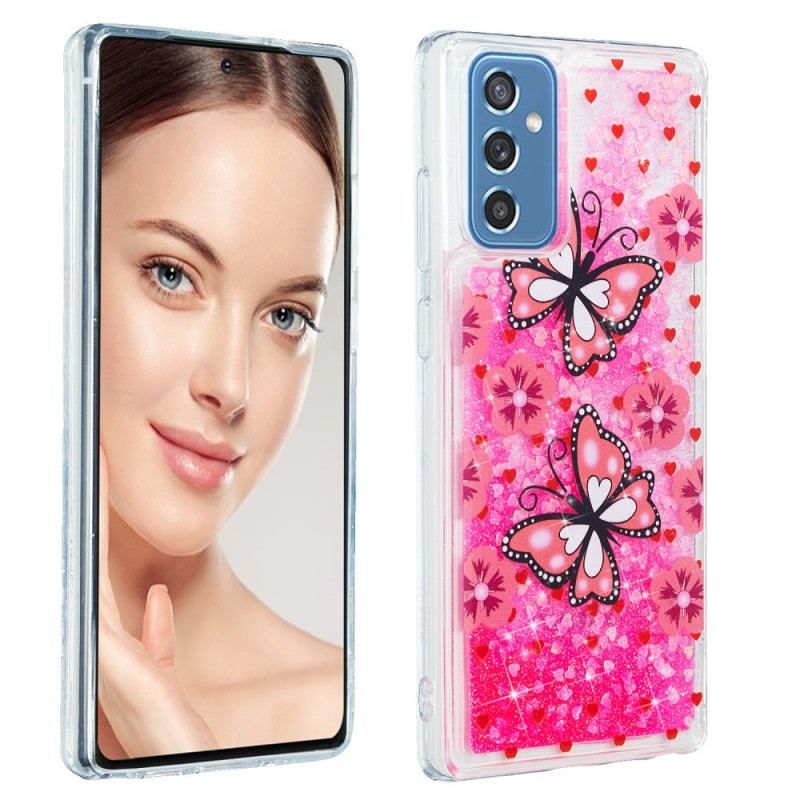 Coque Samsung Galaxy M52 5G Papillons Roses